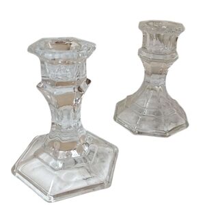 Clear Glass Taper Candle Holders Candlesticks